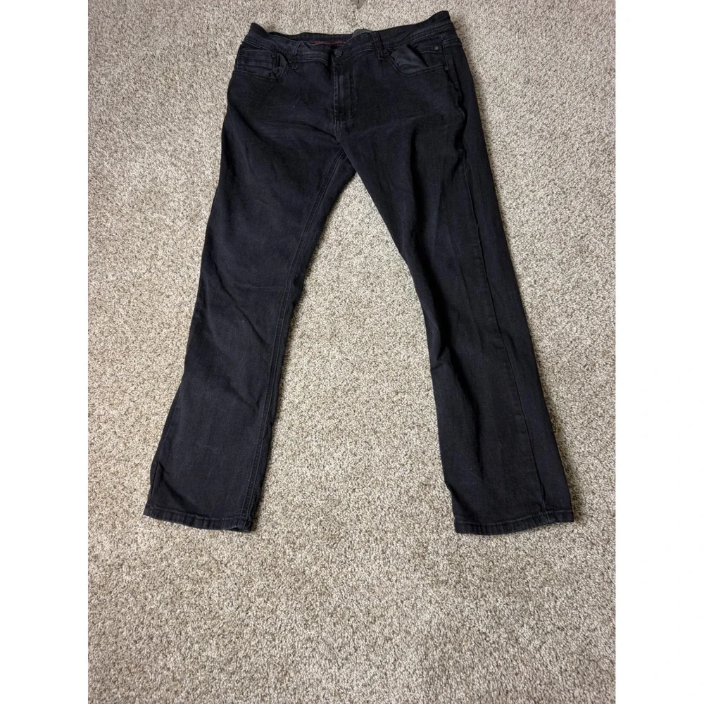 Steve's Jeans Mens Black Stretch Straight Leg Denim Jeans 34x30